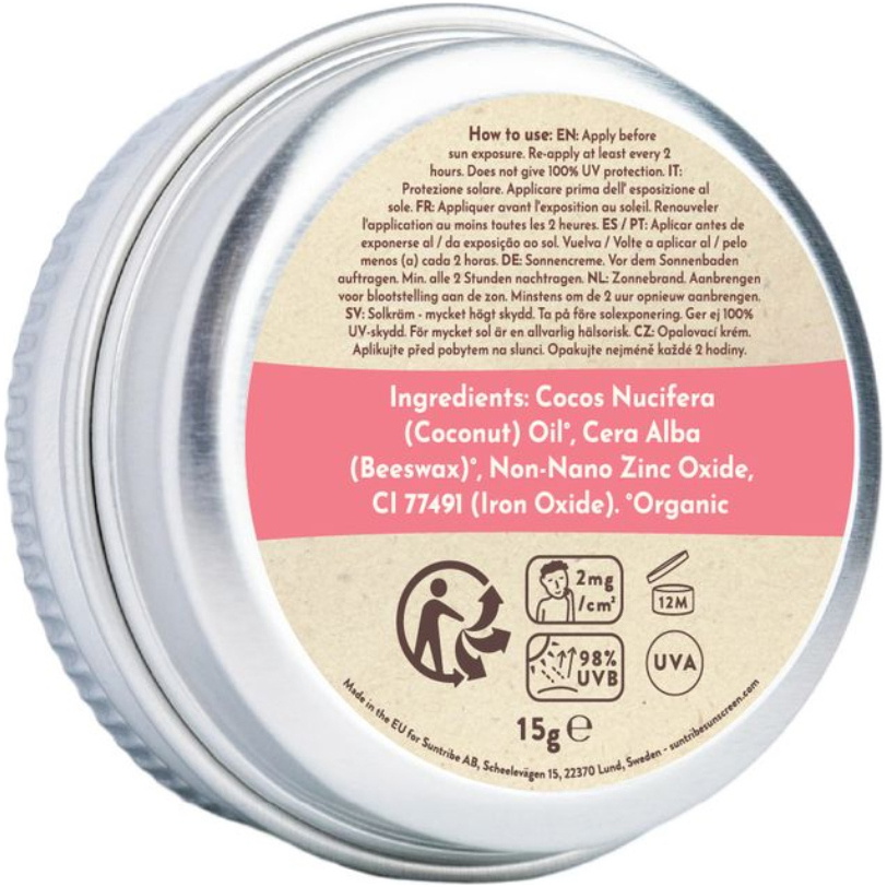 2026 Suntribe Organic Mineral Mini Zinc Tin SPF 50 STZTM - Pretty Pink